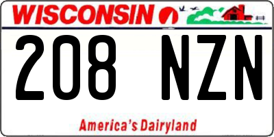 WI license plate 208NZN