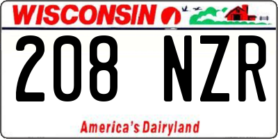 WI license plate 208NZR