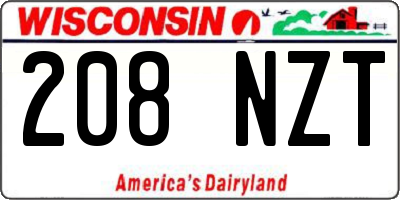 WI license plate 208NZT