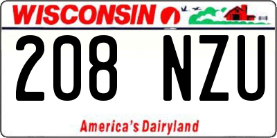 WI license plate 208NZU