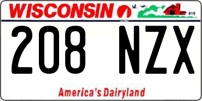 WI license plate 208NZX