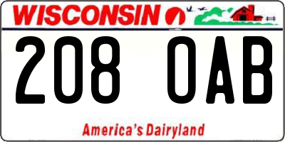 WI license plate 208OAB