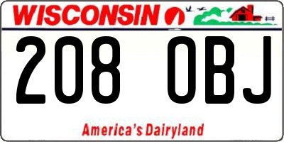 WI license plate 208OBJ