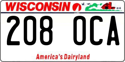 WI license plate 208OCA