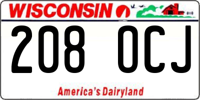WI license plate 208OCJ