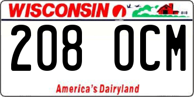 WI license plate 208OCM