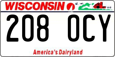 WI license plate 208OCY