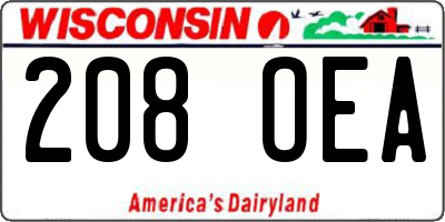 WI license plate 208OEA