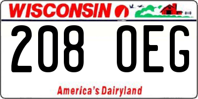 WI license plate 208OEG
