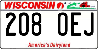 WI license plate 208OEJ