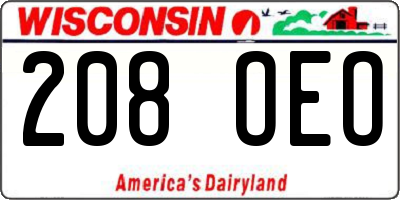 WI license plate 208OEO