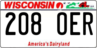 WI license plate 208OER