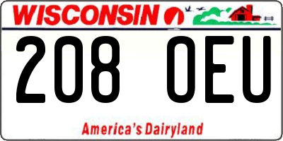WI license plate 208OEU