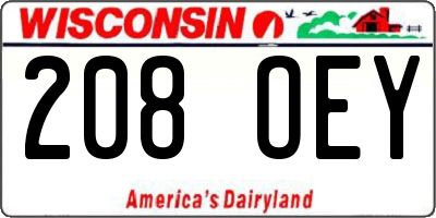 WI license plate 208OEY