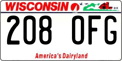 WI license plate 208OFG