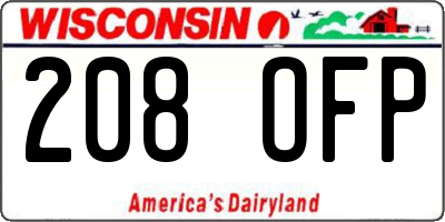 WI license plate 208OFP