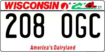 WI license plate 208OGC