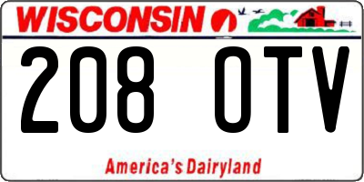 WI license plate 208OTV