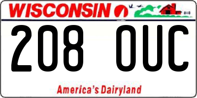 WI license plate 208OUC
