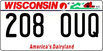 WI license plate 208OUQ