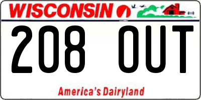 WI license plate 208OUT
