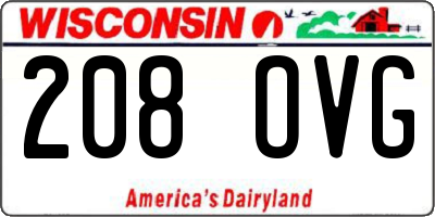 WI license plate 208OVG
