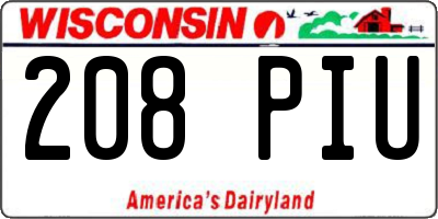 WI license plate 208PIU