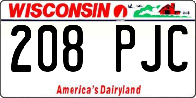 WI license plate 208PJC