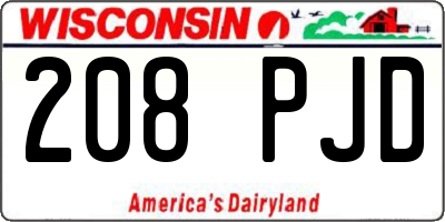 WI license plate 208PJD