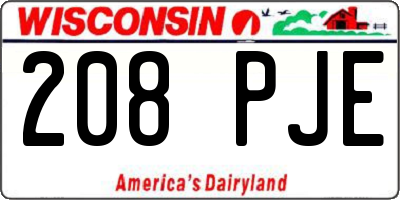 WI license plate 208PJE