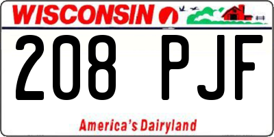 WI license plate 208PJF