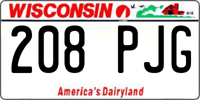WI license plate 208PJG