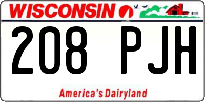 WI license plate 208PJH