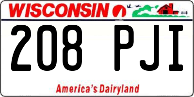WI license plate 208PJI