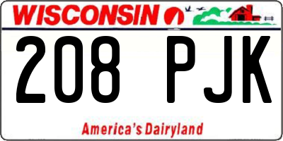 WI license plate 208PJK