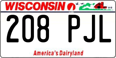 WI license plate 208PJL