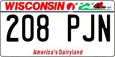 WI license plate 208PJN