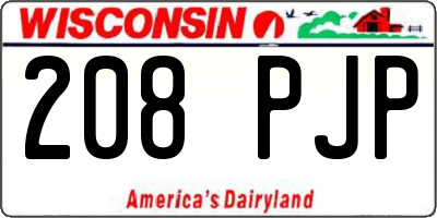 WI license plate 208PJP