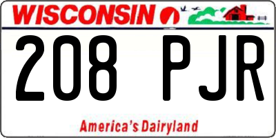 WI license plate 208PJR