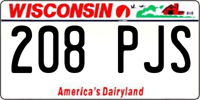 WI license plate 208PJS