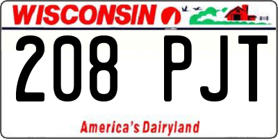 WI license plate 208PJT