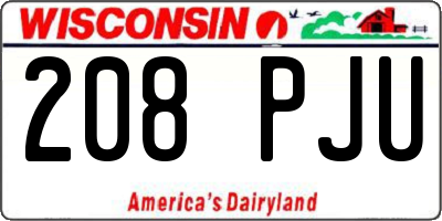 WI license plate 208PJU