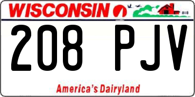WI license plate 208PJV