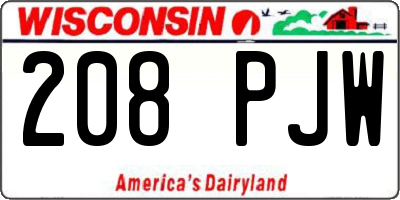 WI license plate 208PJW