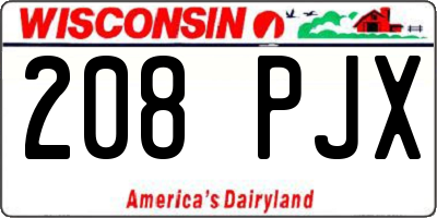 WI license plate 208PJX
