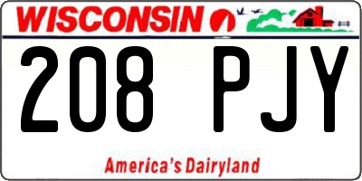 WI license plate 208PJY