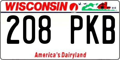 WI license plate 208PKB