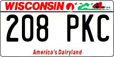 WI license plate 208PKC