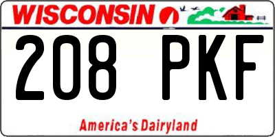 WI license plate 208PKF