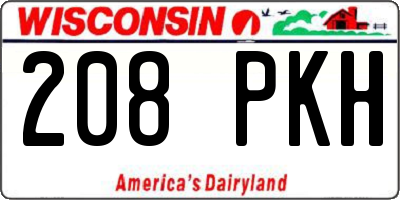 WI license plate 208PKH